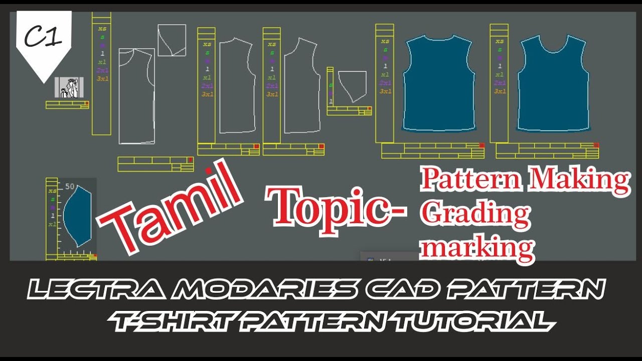 Lectra Modaris Pattern Making Tutorial Tamil || How to Make Lectra Pattern T-Shirt Beginner guide