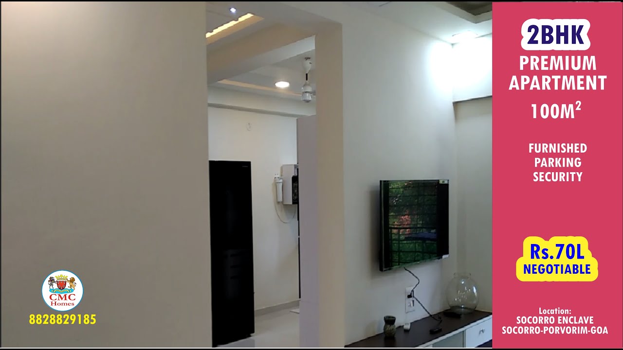 Premium 2BHK Furnished Apartment FOR SALE in Socorro Enclave Rs.70L. Call Eric. CMC Homes 8828829185