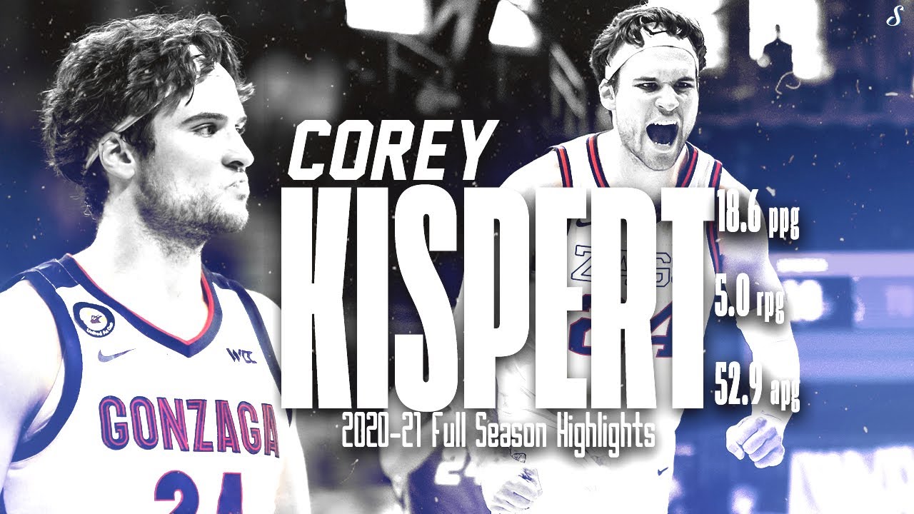 Corey Kispert Gonzaga 2020-21 Full Season Highlights | 18.6 PPG 5.0 RPG 52.9 FG%, WCC POY! #Wizards