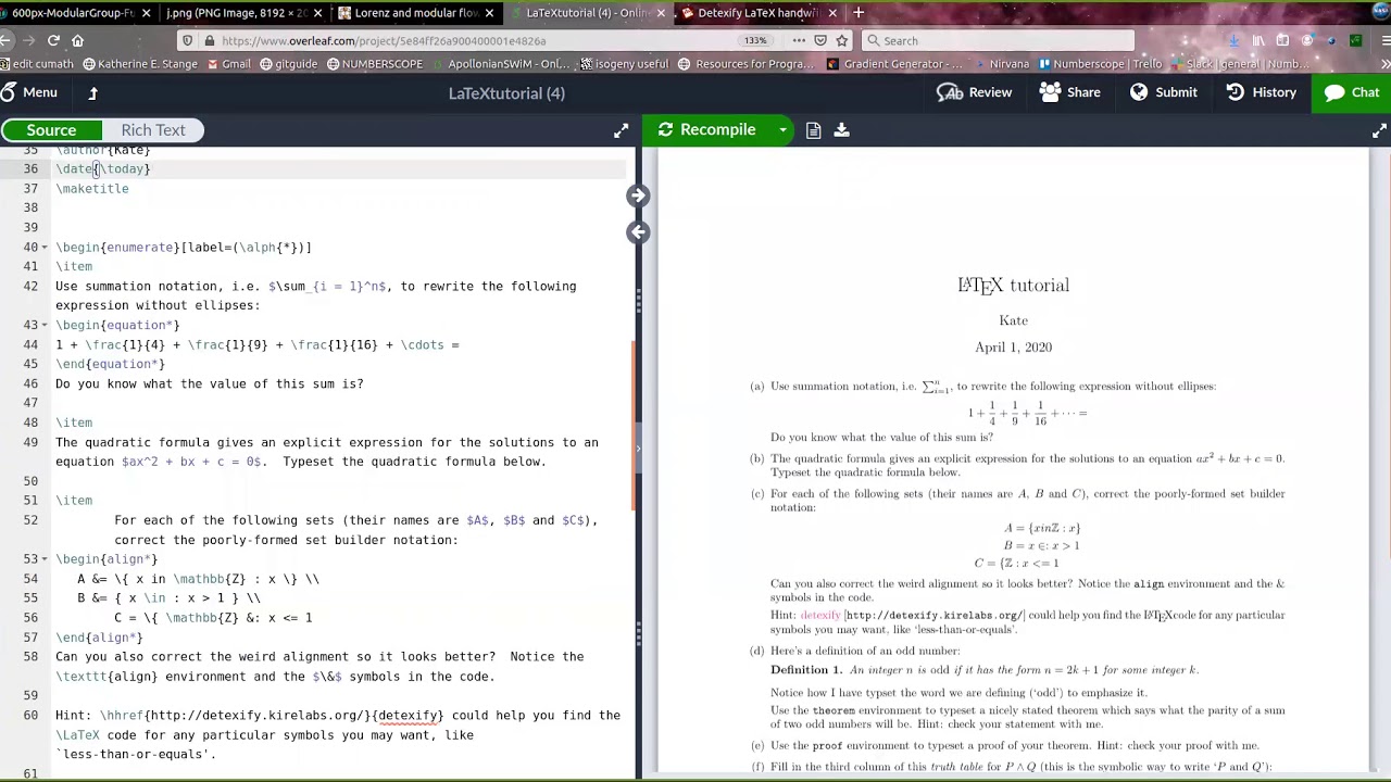 Intro to LaTeX for beginning math majors