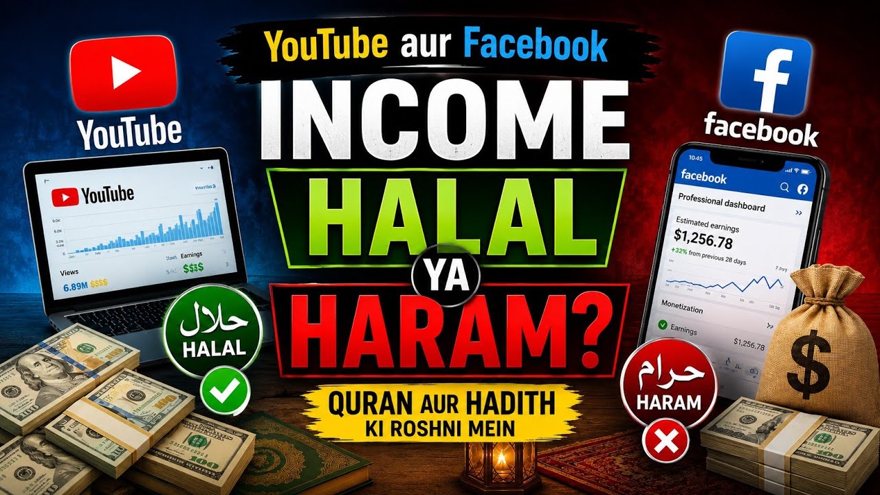 YouTube Aur Facebook Ki Income Halal Hai Ya Haram l#viral #trending #islamicvideo #longvideo #bayan 