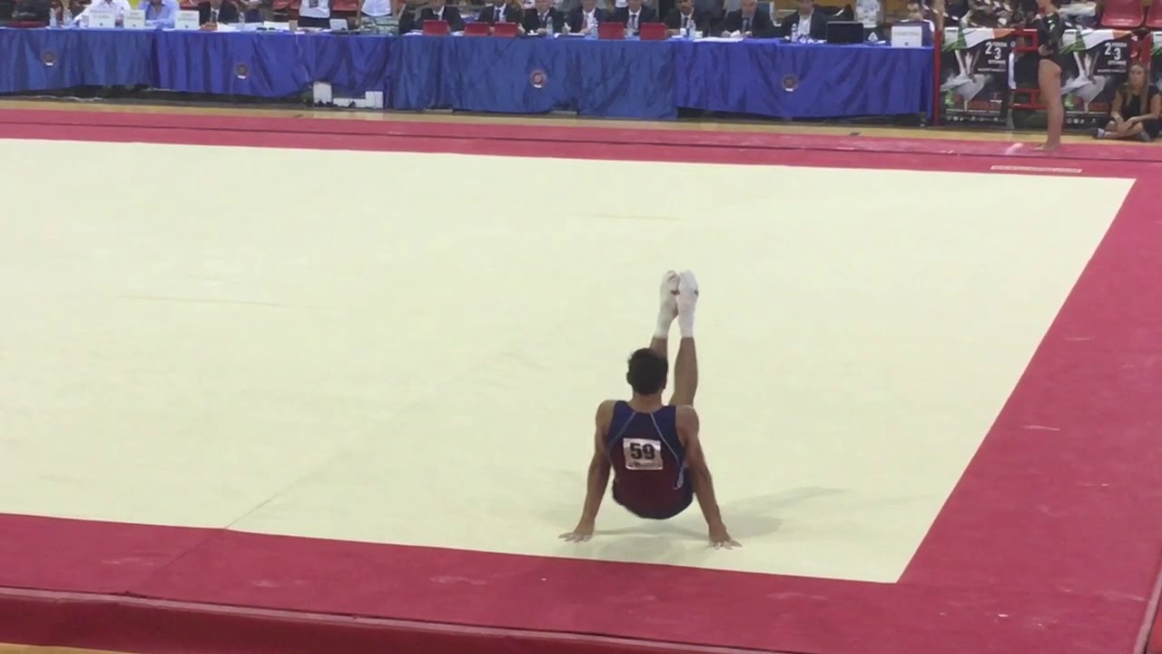 Nicolo Mozzato assoluti 2017 finale corpo libero ARGENTO