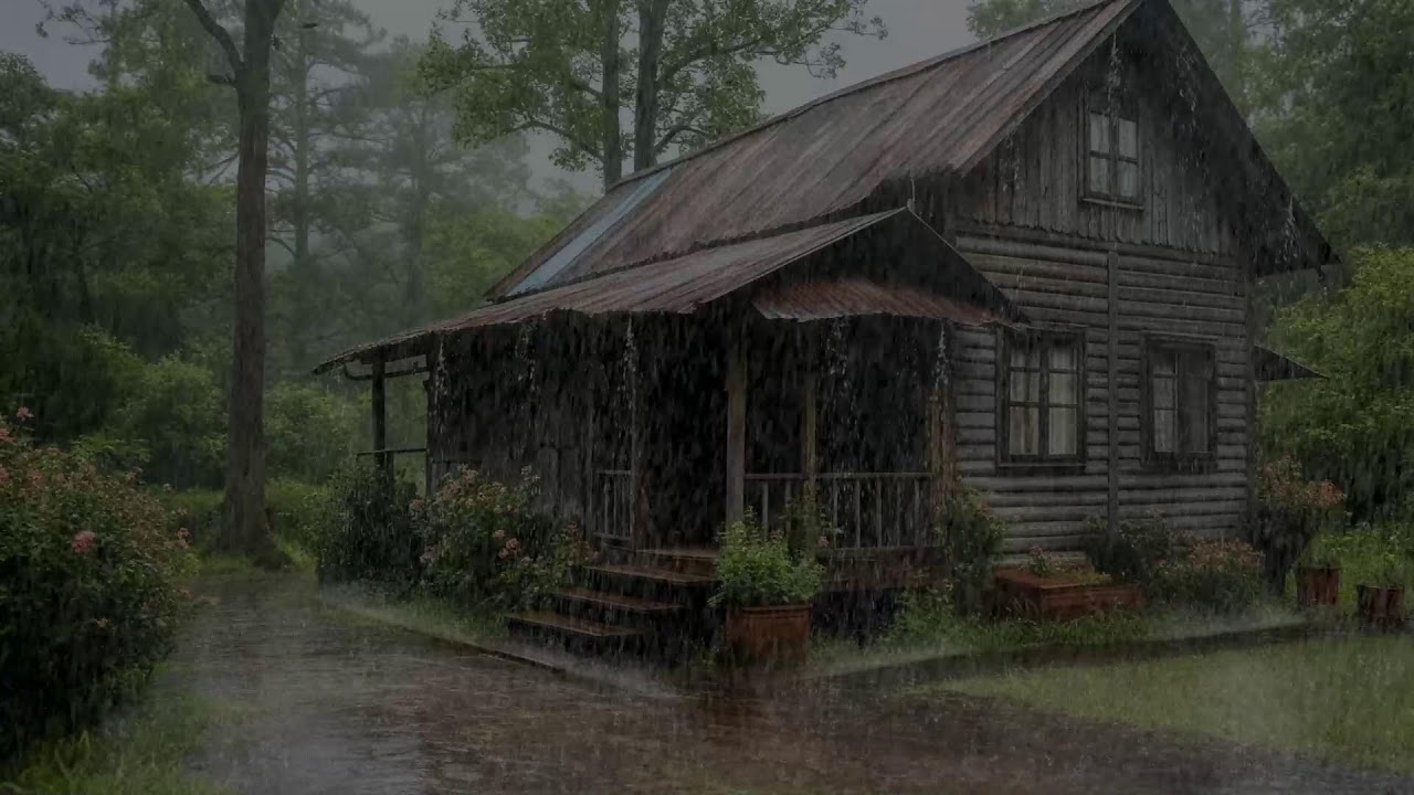 Gentle rain sounds helping nerves calm balancing energy for deep rest throughout night