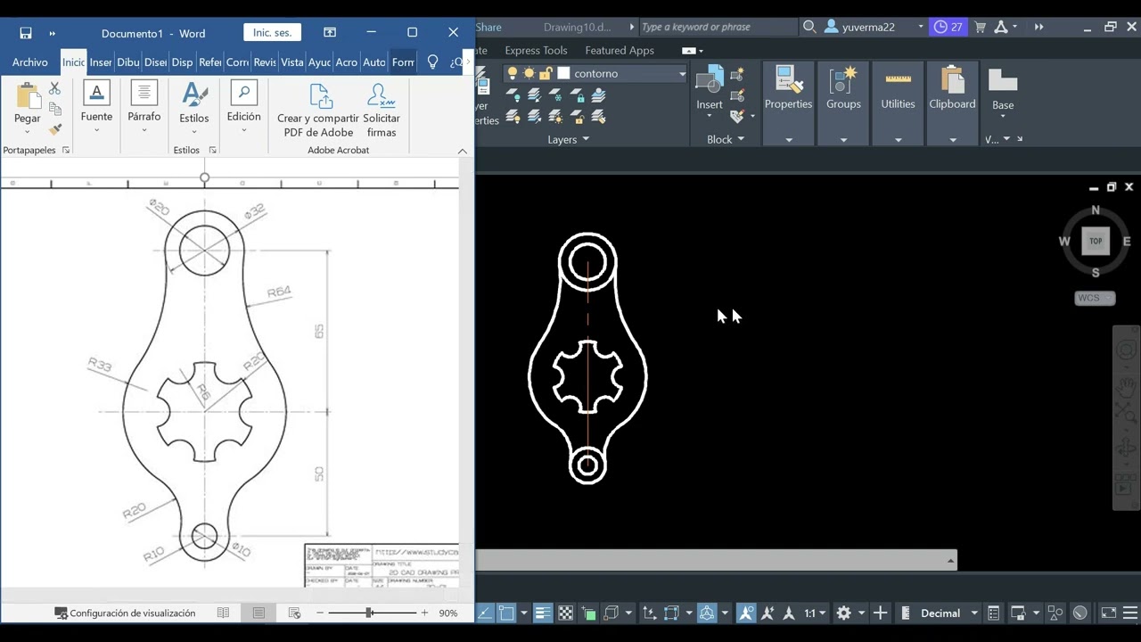 ✅AutoCAD 2023 Tutorial, Curso BÁSICO de AutoCAD 2021, Círculos, tangentes, cortar mirror crear capas