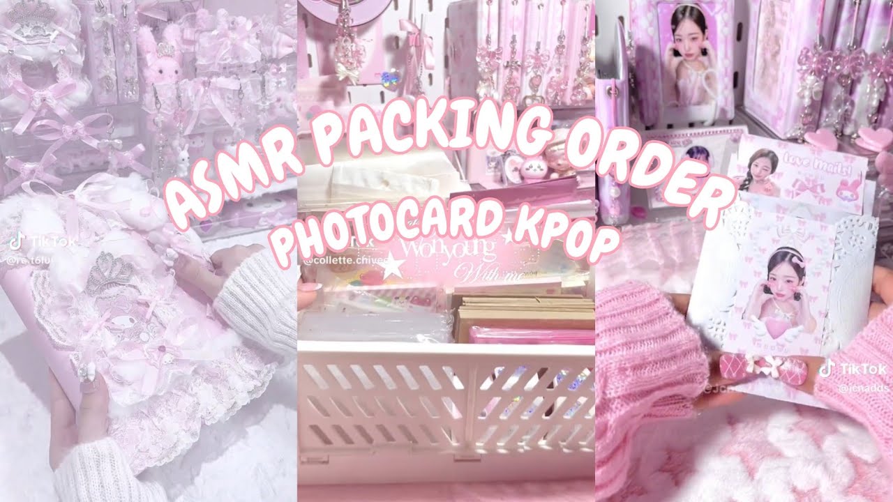 Packing order photocard kpop ASMR ✨💐 || Tiktok compilation || #fypシ #packing #asmr #kpop #photocard 