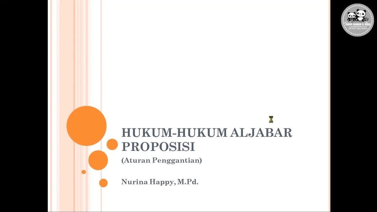 Pengantar Dasar Matematika : Hukum Aljabar Proposisi