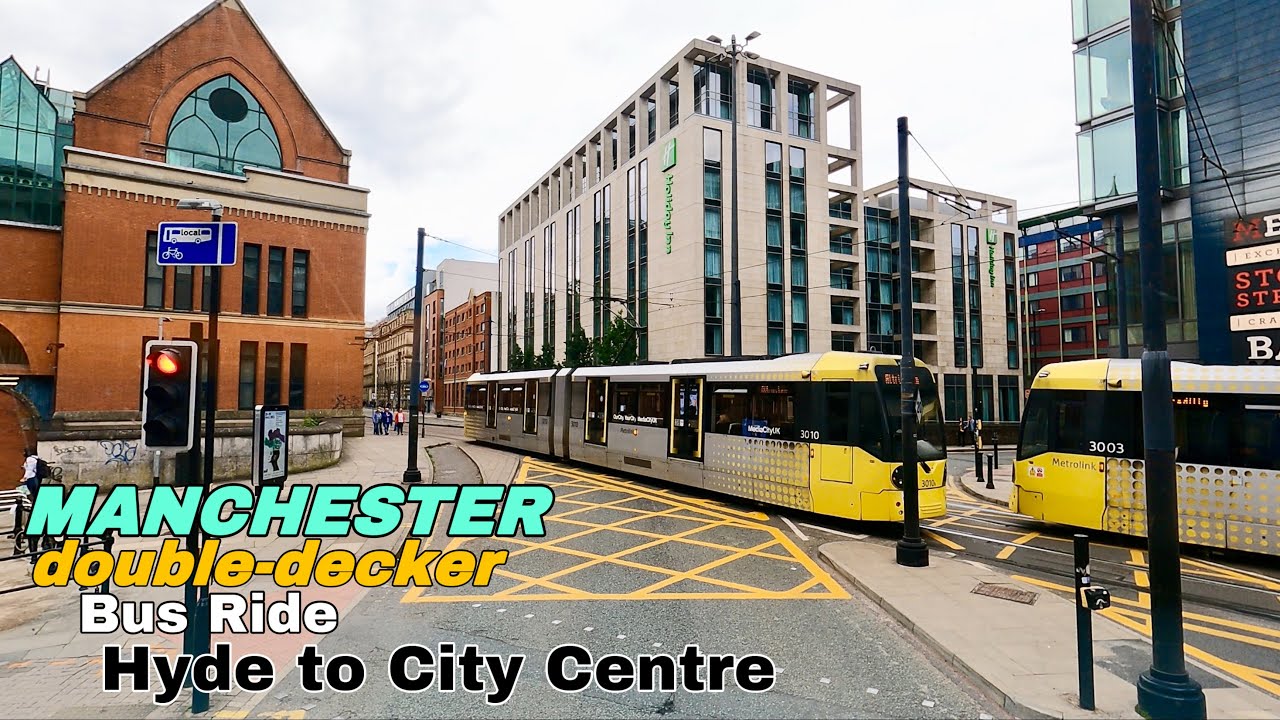 Manchester double-decker bus ride , Route 202 Hyde to City Centre
