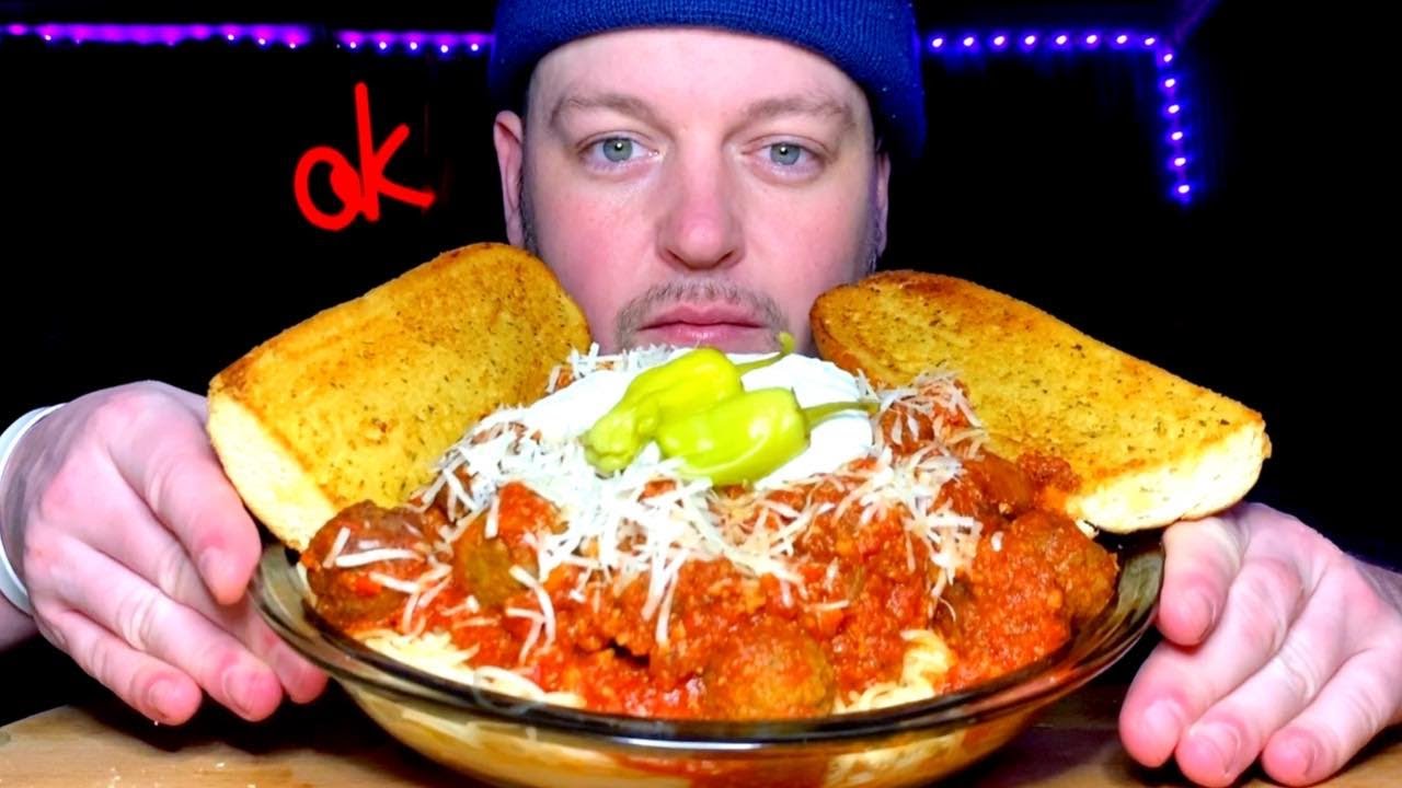 🍝Spaghetti N Meatballs 🍝Garlic Bread 🥖MUKBANG 먹방