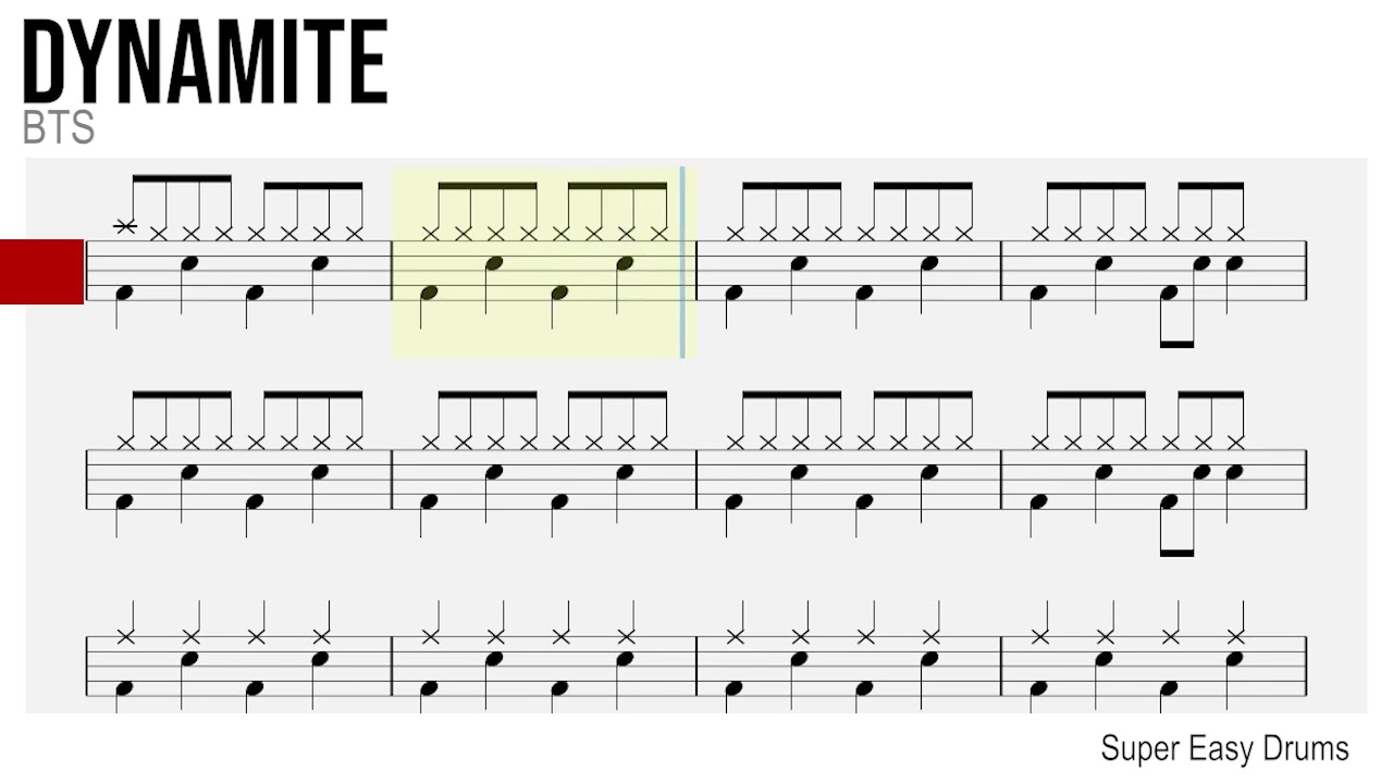 Dynamite - BTS | BEGINNERS DRUMS  | Page View