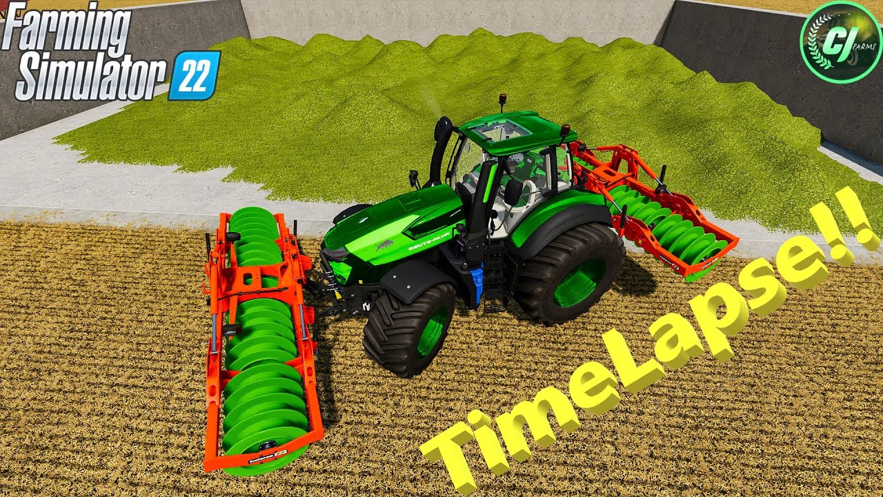 TimeLapse! | Compacting Silage! | #FS22 | #CJFarms | #GiantsPartnerProgram