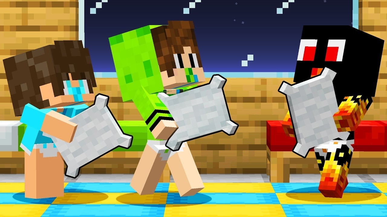FESTA DO PIJAMA dos BEBÊS no Minecraft!
