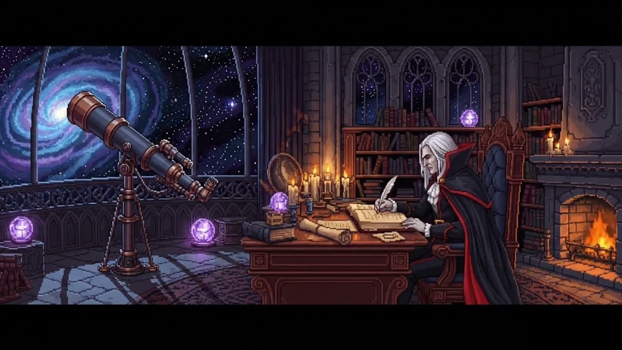 🔭 Dracula's Solitude: 1 Hour of Astronomy & Focus | Castlevania Ambient | Lo-fi Study