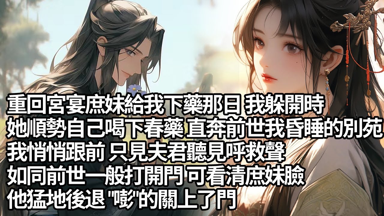 【一口氣看完】重回宮宴庶妹給我下藥那日 我躲開時，她順勢自己喝下春藥 直奔前世我昏睡的別苑，我悄悄跟前 只見夫君聽見呼救聲，如同前世一般打開門 可看清庶妹臉，他猛地後退 