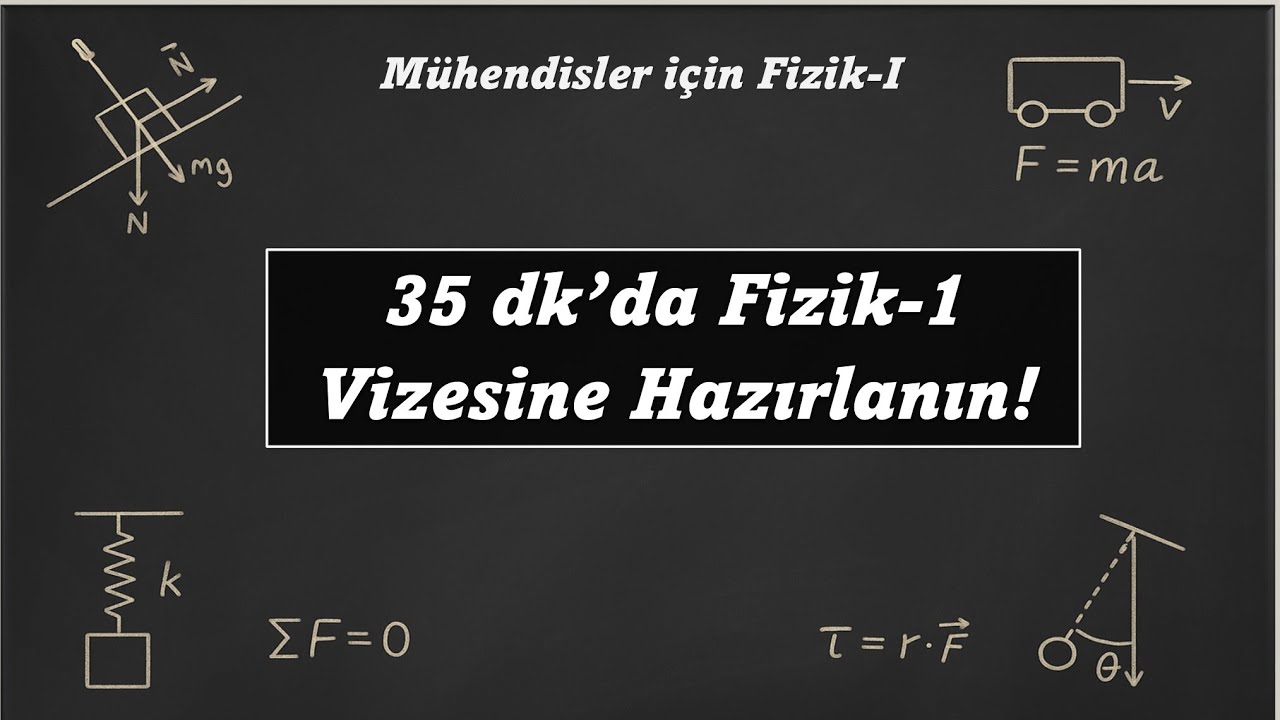 35 dk'da Temel Fizik 1 Vize-Final Hazırlanın! (Üniversite Fizik-1 Ara Sınav Hazırlık Soru Çözüm)