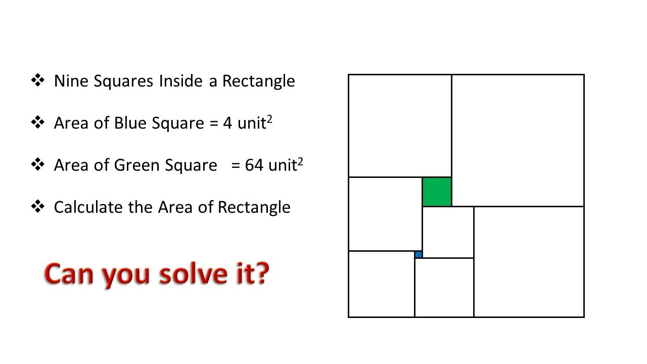 A rectangle of 9 squares | Hard math problem | Are you a genius to solve it?