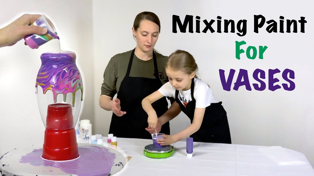 HOW To Mix Paint For Pouring On Vases ~ Mixing Paint With Apple Barrel Pouring Medium