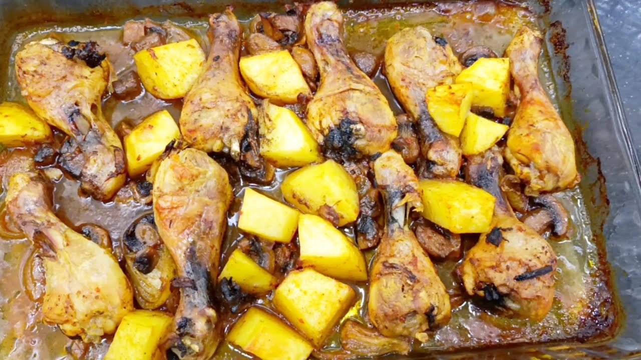 Fırında Tavuk Baget Tarifi 🔥 Patatesli Tam Ölçülü Kolay Yemek