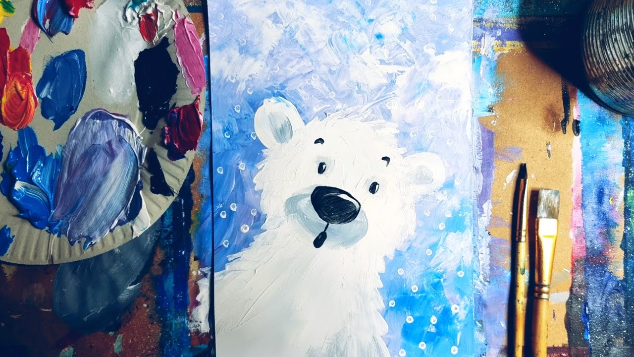 УМКА |Белый мишка❄Рисуем вместе просто, быстро, симпатично💫