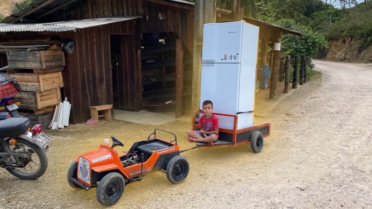 CARREGUEI UMA GELADEIRA COM O MINI JEEP.