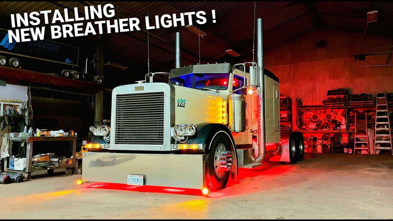 Putting Watermelon Breather Lights On My Peterbilt 379 ! 🍉 💡