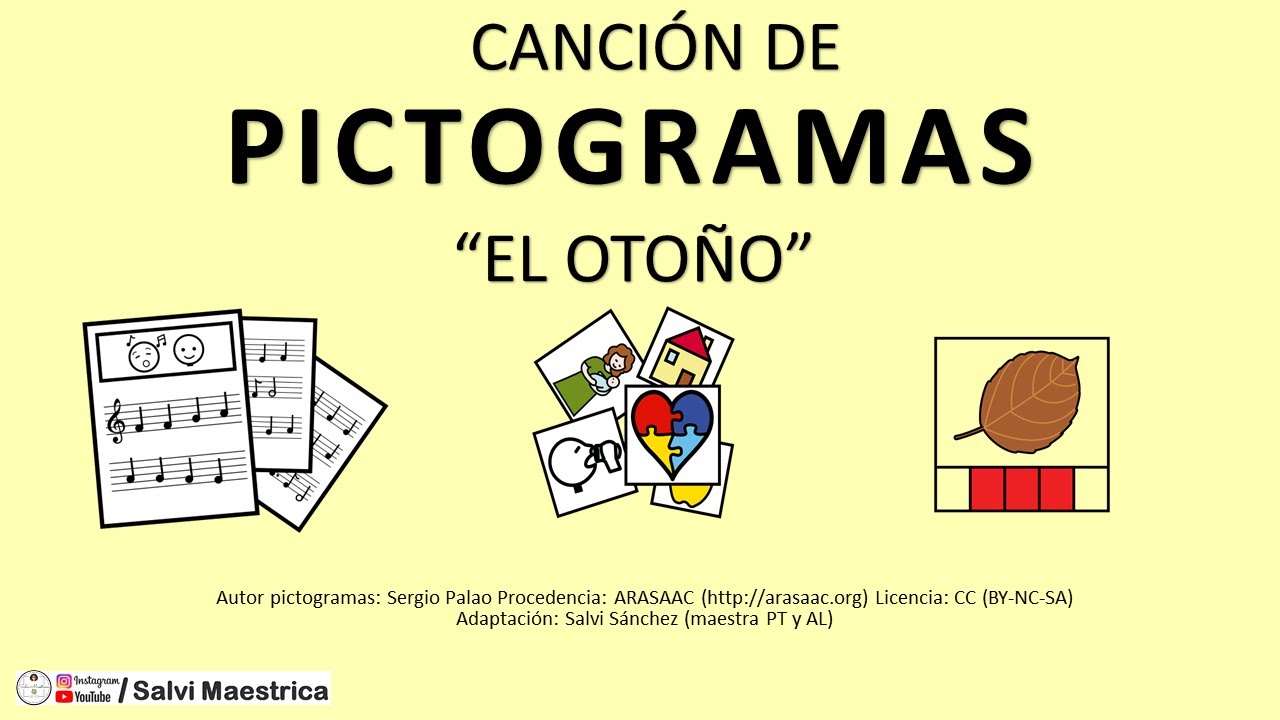 OTOÑO 🍁🍂🏫canción infantil con PICTOGRAMAS