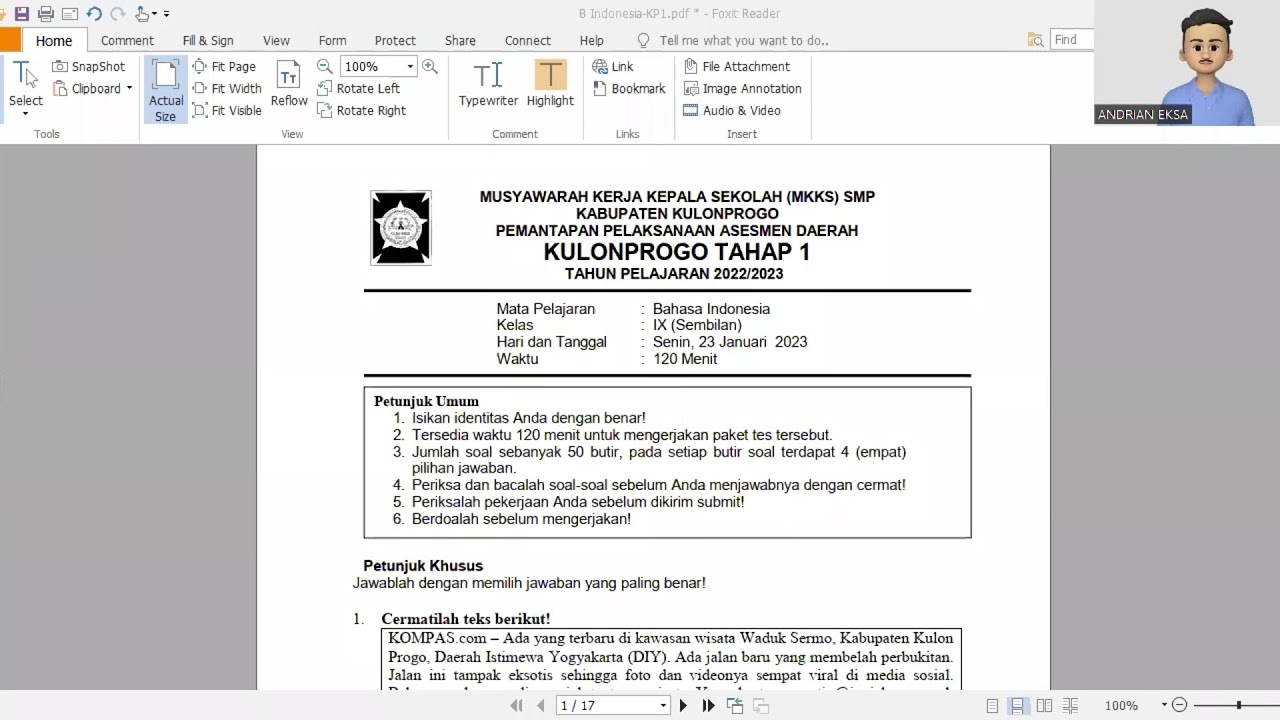 Bahas Tuntas PPAD Kulon Progo Tahap 1 | Bahasa Indonesia Nomor 1-10