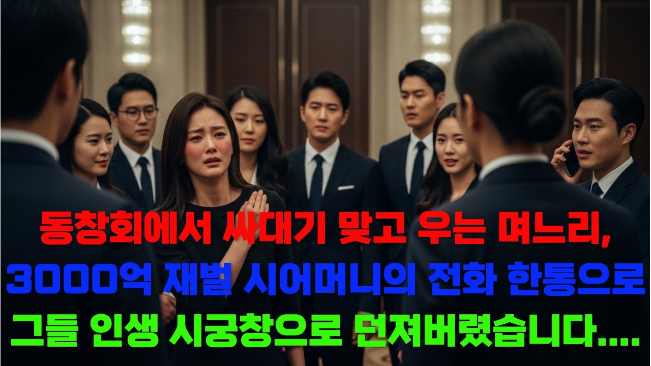 동창회에서 싸대기 맞고 우는 며느리, 3000억 재벌 시어머니의 전화 한통으로 그들 인생 시궁창으로 던져버렸습니다. 극적사연｜인생사연｜반전드라마｜오디오북｜