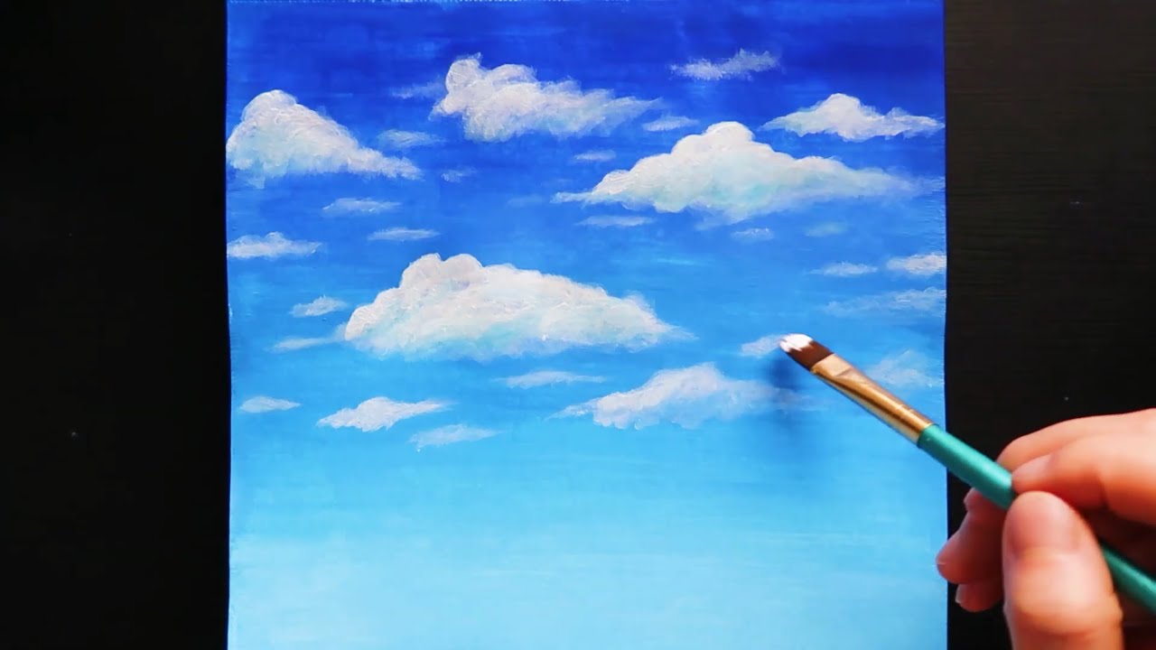 云海/初学者丙烯画/丙烯画画云/手绘教程/绘画入门