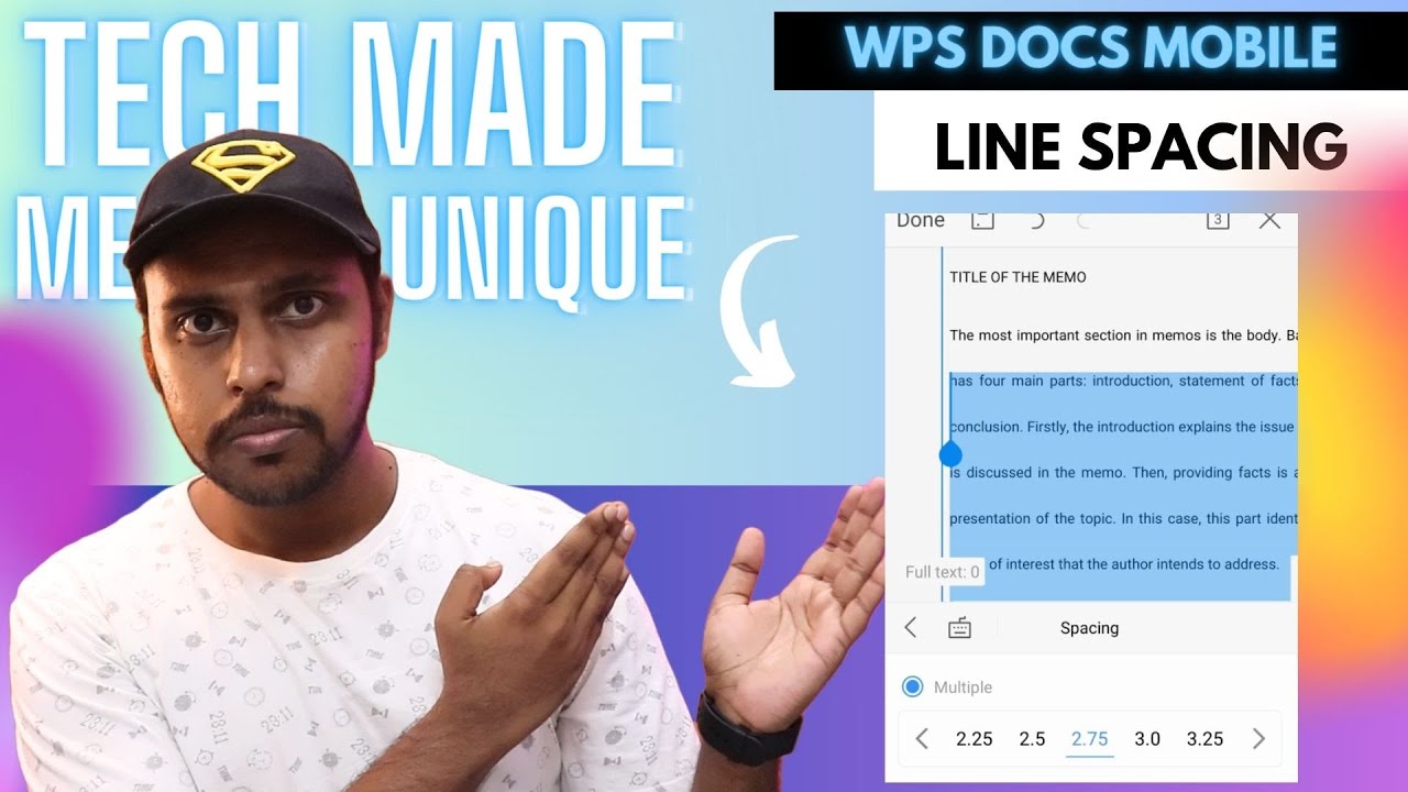 How to line spacing in wps office writer mobile | double line spacing in wps office writer mobile