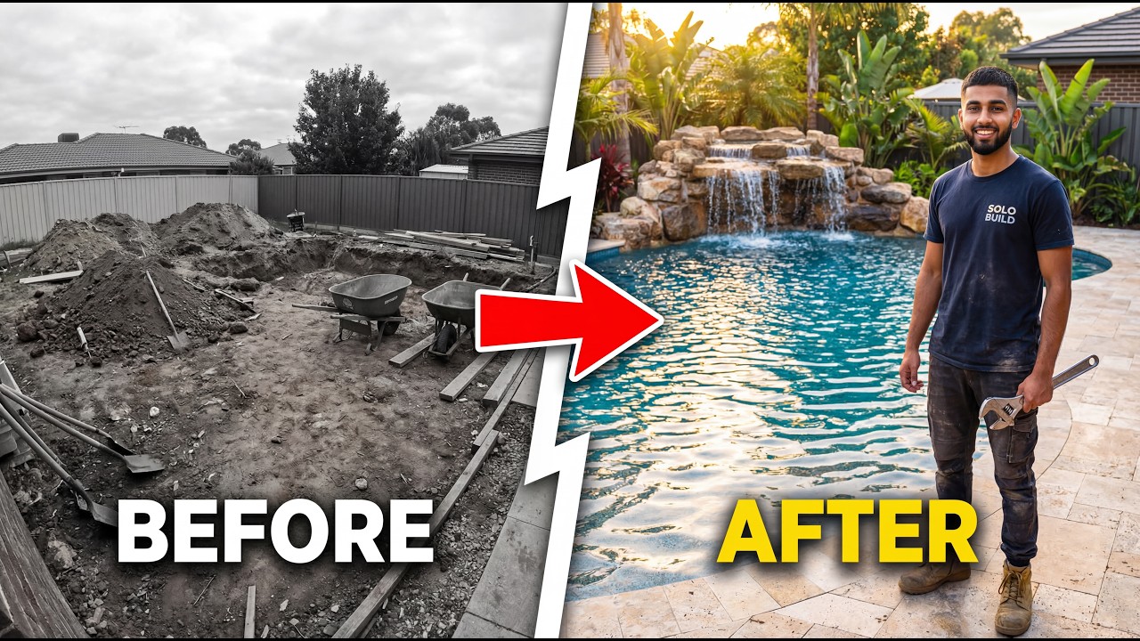 I Built a Luxury Backyard Pool From Scratch | SoloBuild Timelapse