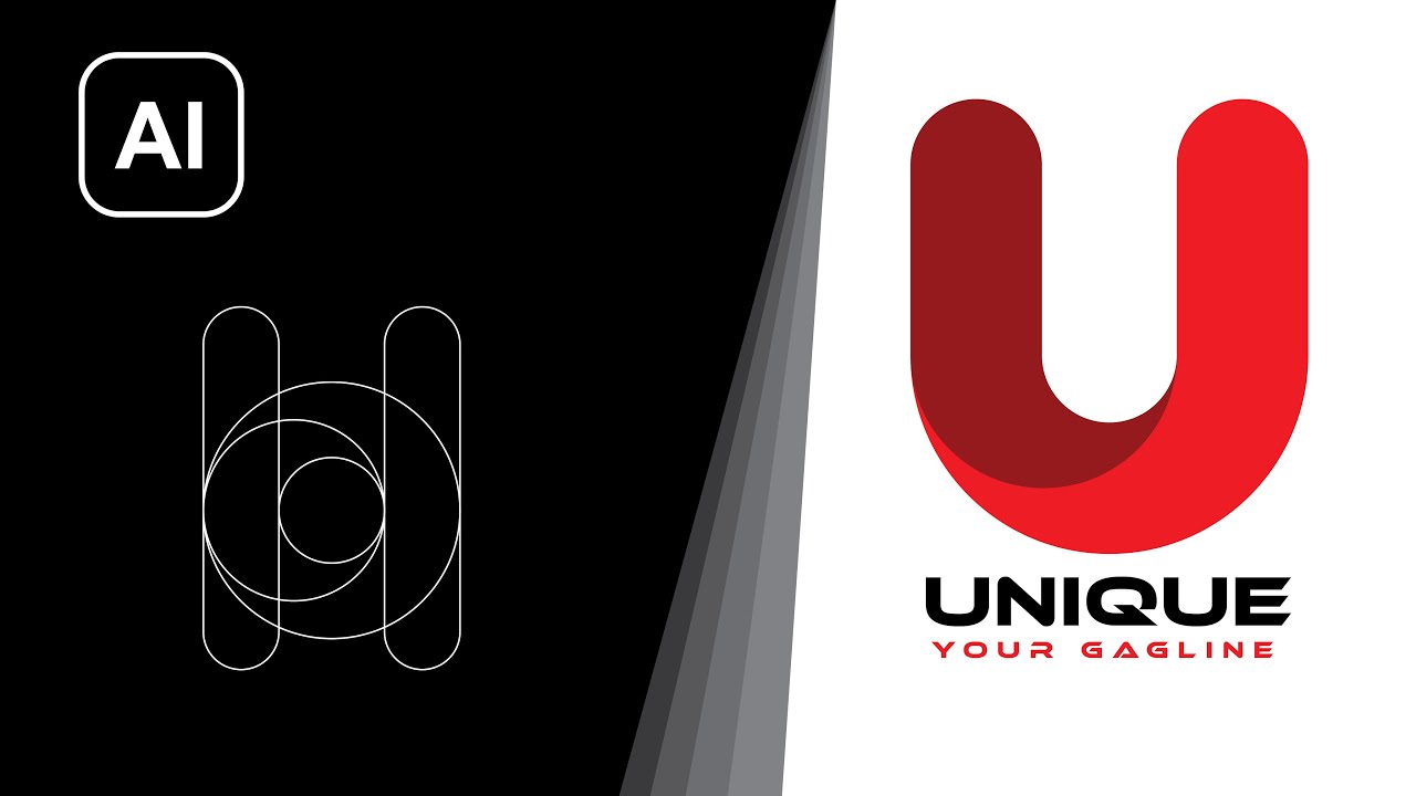 U Letter Design Company Logo Design in Adobe Illustrator 2023