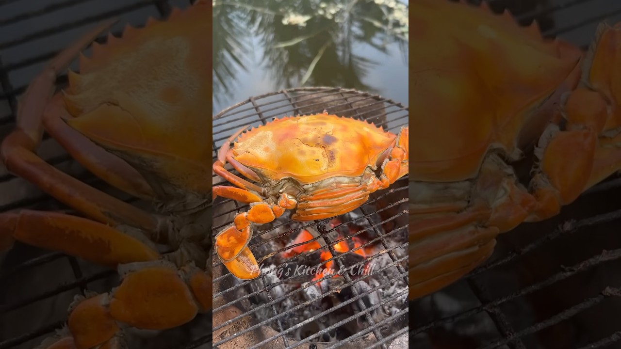 Charcoal grilled crab