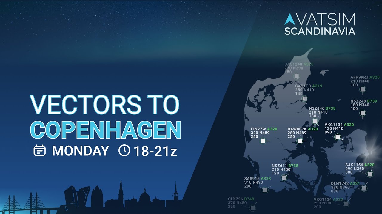 Vatsim ATC | Vectors To Copenhagen | F_APP - Kastrup Final