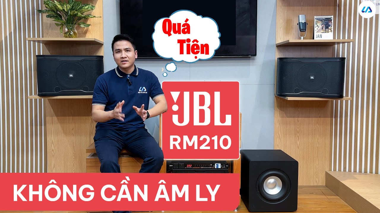 Kiểu d&agrave;n Karaoke Active JBL RM210 nối kh&ocirc;ng d&acirc;y v&agrave; kh&ocirc;ng cần &acirc;m ly rời