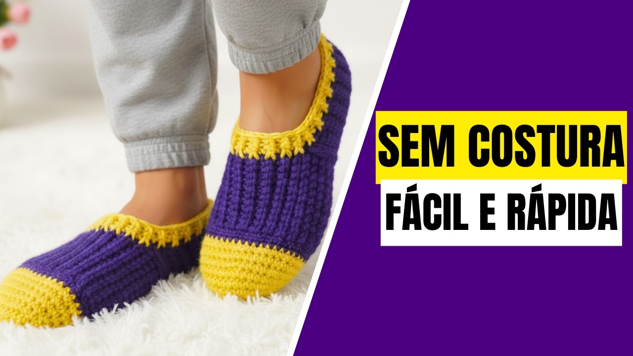 Pantufa de Crochê Passo a Passo — Aprenda do Zero