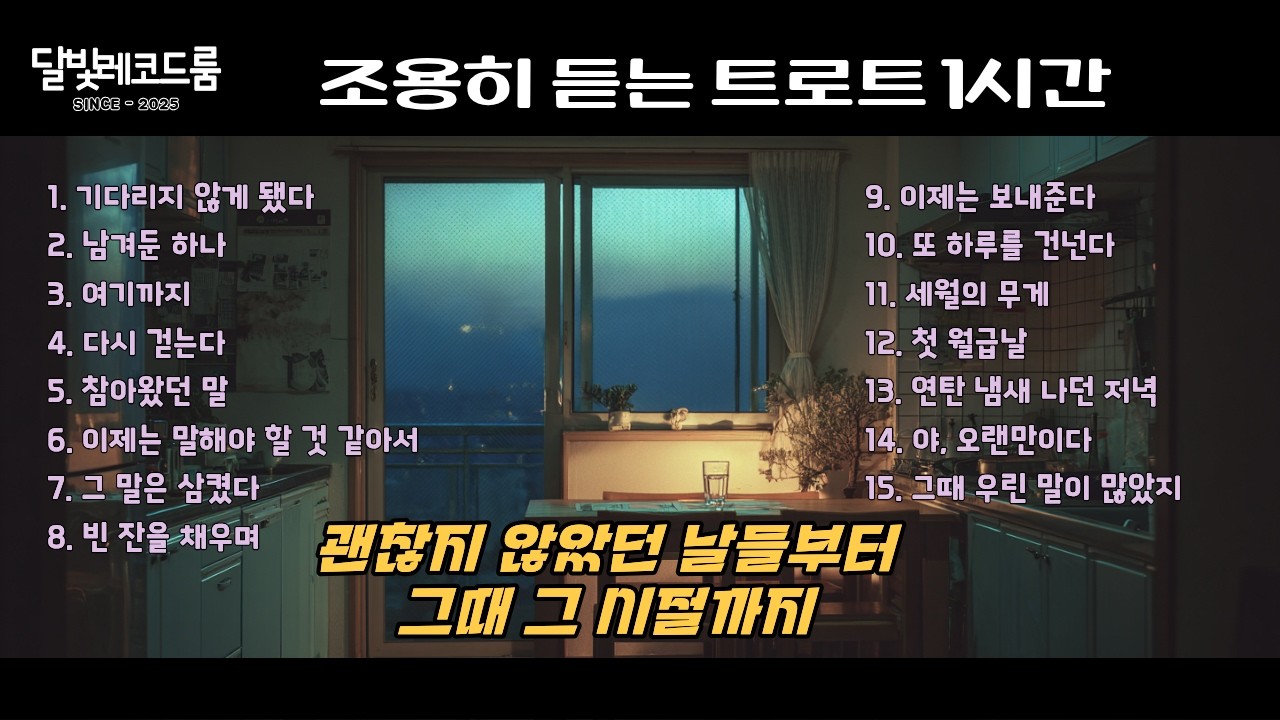 우리들의 트로트 1시간 | 괜찮지 않았던 날들부터 그때 그 시절까지 │ 감성 트로트 모음 | 달빛레코드룸