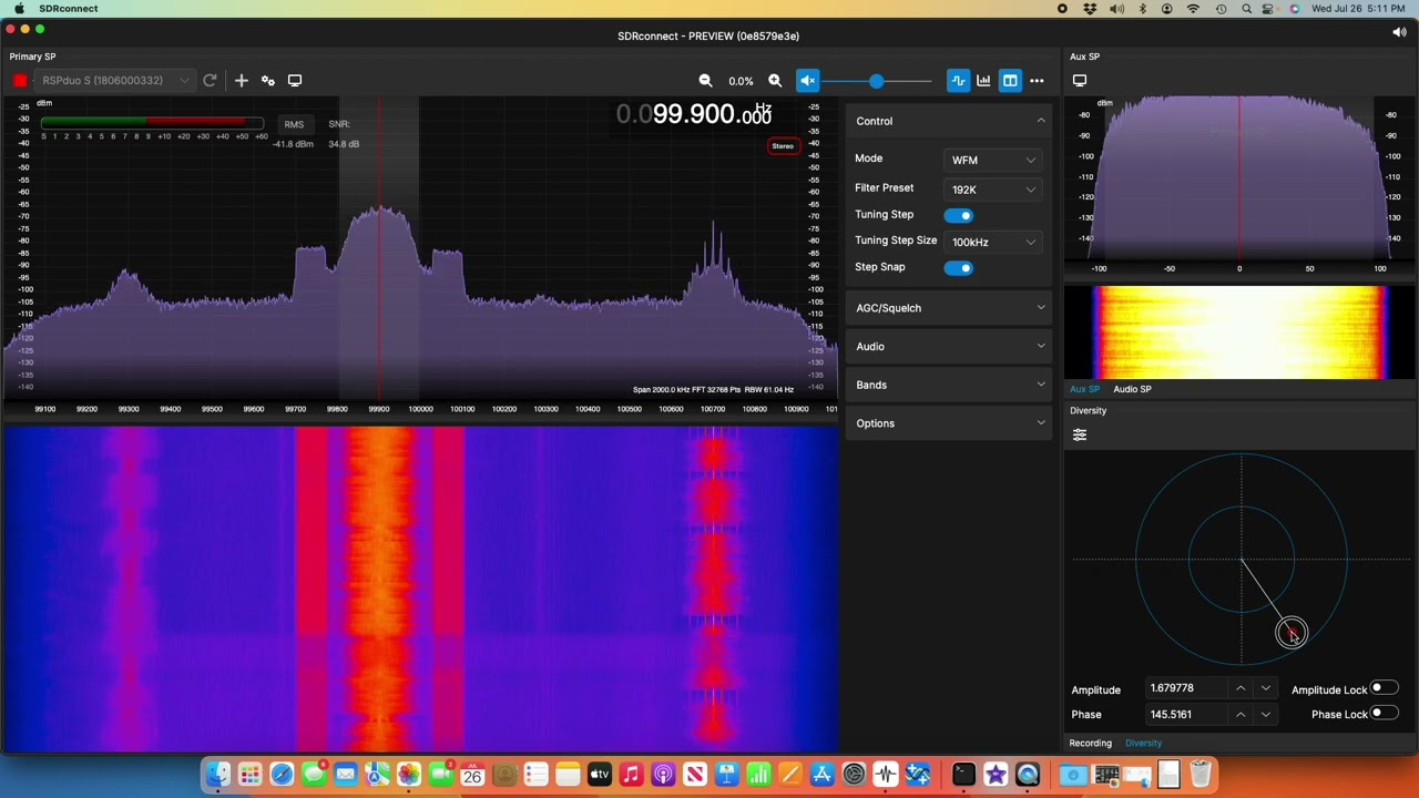 SDRplay &mdash; использование RSPduo с SDRconnect (VID638)
