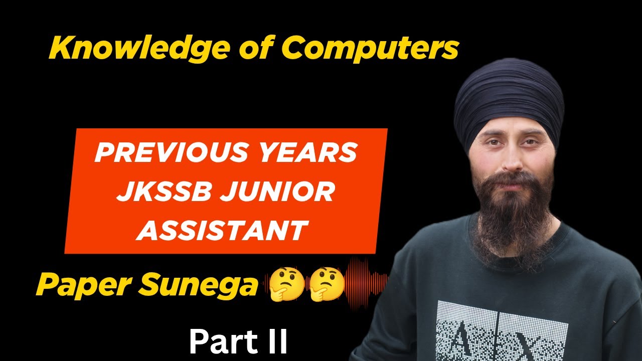 Knowledge of Computers related questions asked in JKSSB Junior Assistant | PART 2