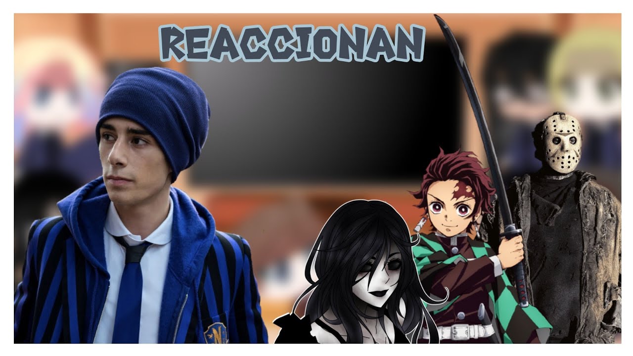 los amigos de merlina reacciónan a Jason, rap Jack el destripador, rap de Jane y demon slayer