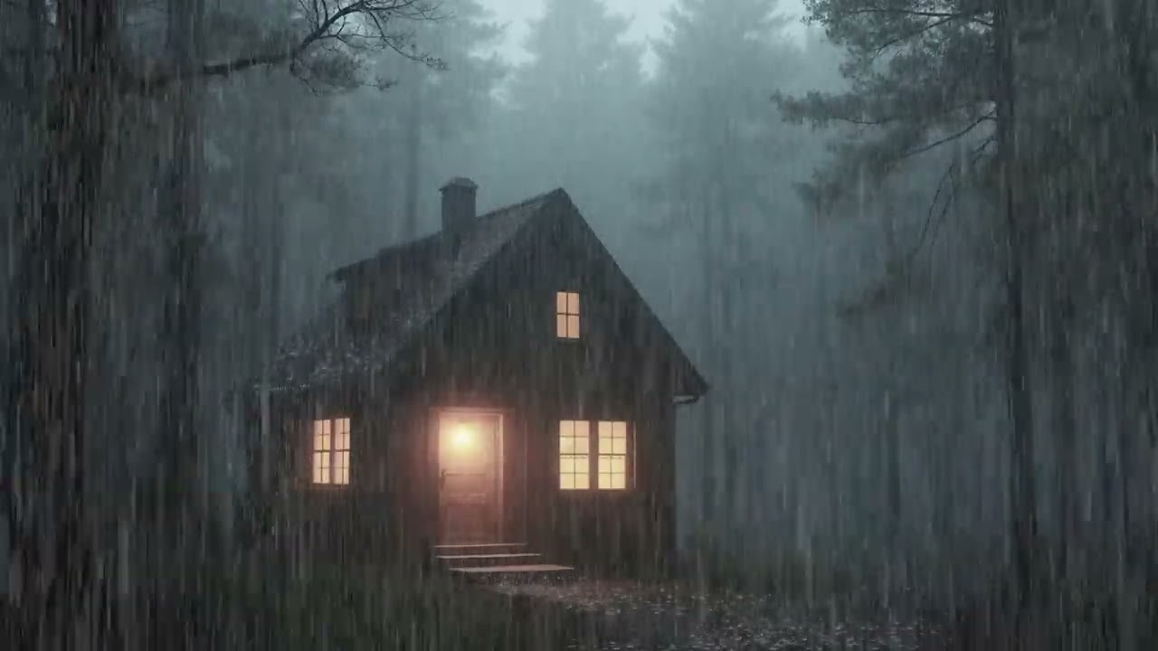 Heavy Night Rain | Relaxing Sleep Ambience