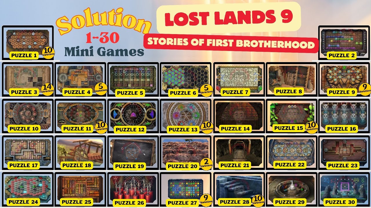 Lost Lands 9 All Puzzles (All Variations)