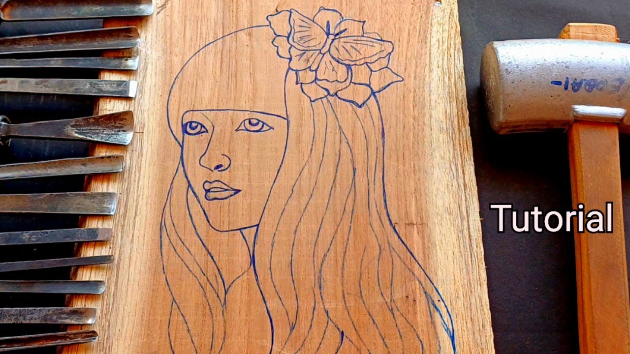 Beautiful Face wood carving tutorial || UP wood art
