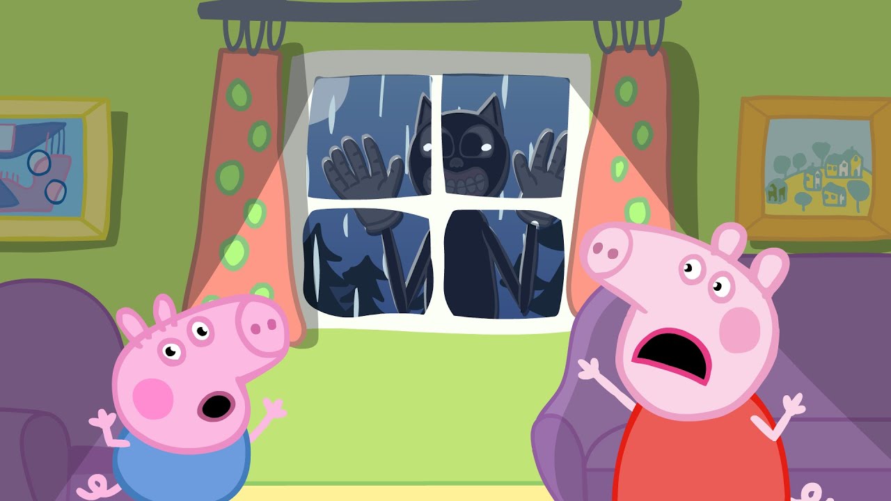 Last Night For Peppa Pig Family &ndash; Meeting with Cartoon Cat