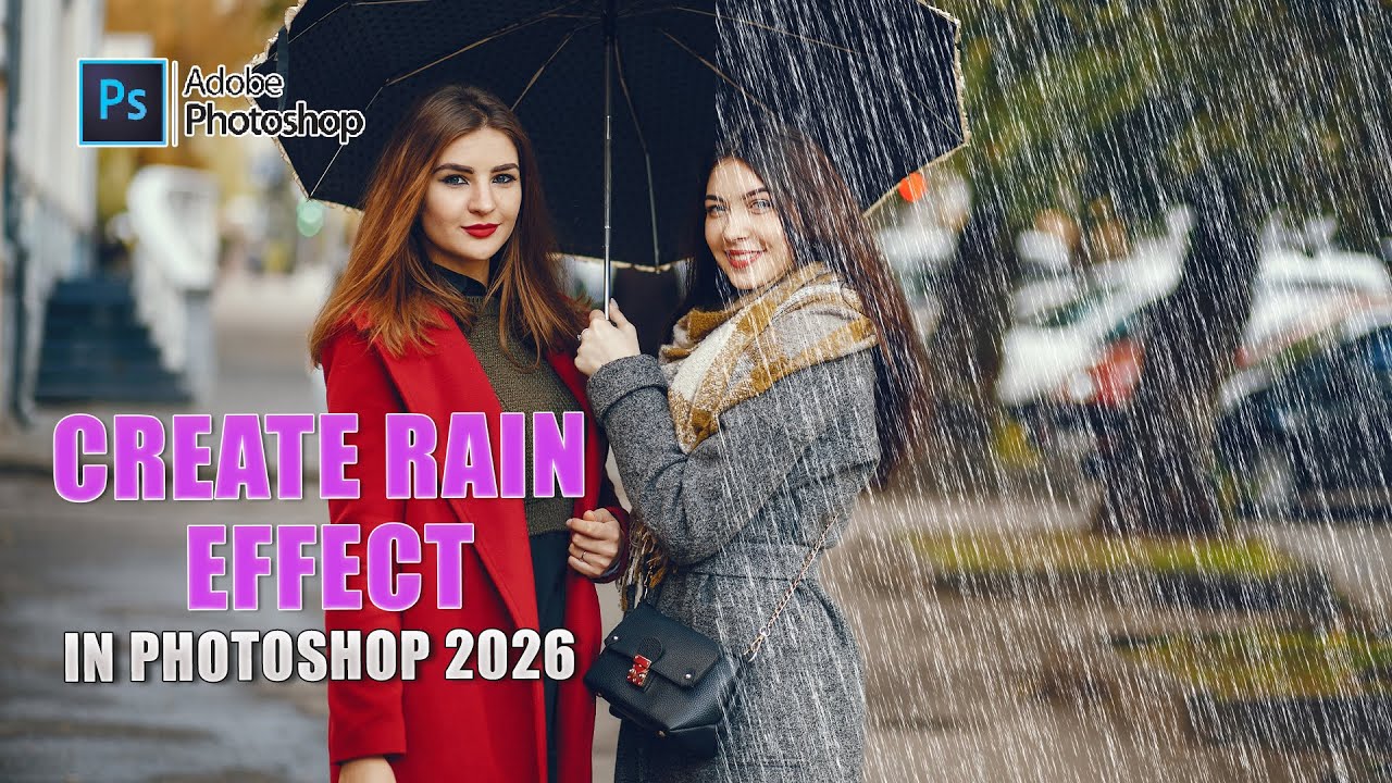 create rain effect in photoshop 2026@GraphicProDesign