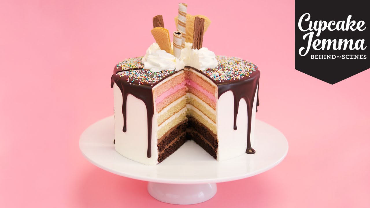 Behind the Scenes at Crumbs & Doilies - Neapolitan Cake | Cupcake Jemma