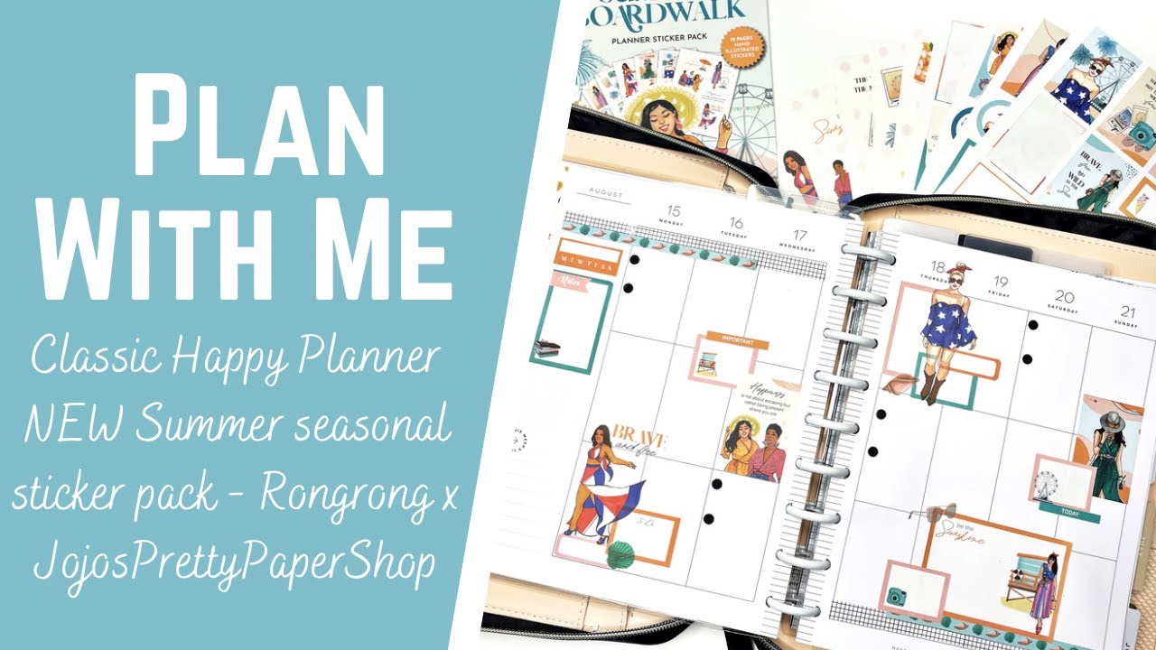 Plan with Me - Classic Happy Planner - Summer Seasonal Stickers from Rongrong x JojosPrettyPaperShop