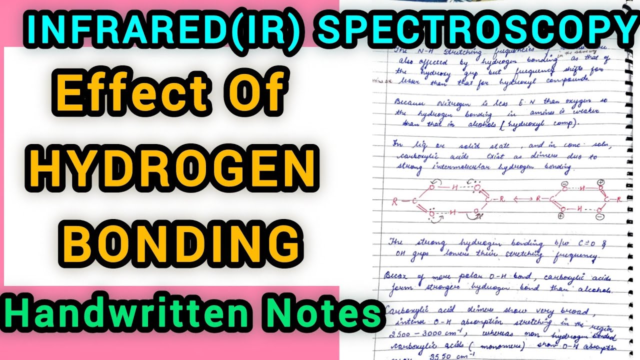Effect of Hydrogen Bonding on Vibrational Frequency - Infrared Spectroscopy(MSc 3 Sem)