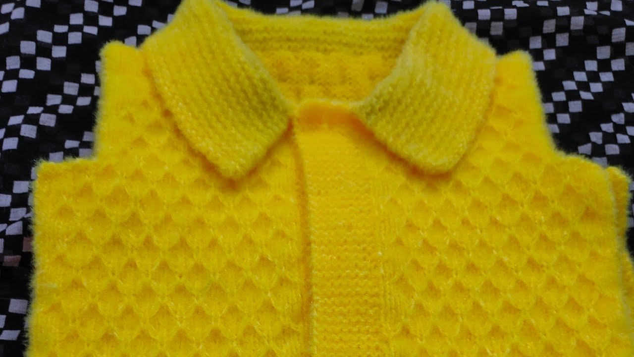 2-3years Baby Cardigan Part-4 Koler गले की बुनाई करना और कन्धे जोड़ना