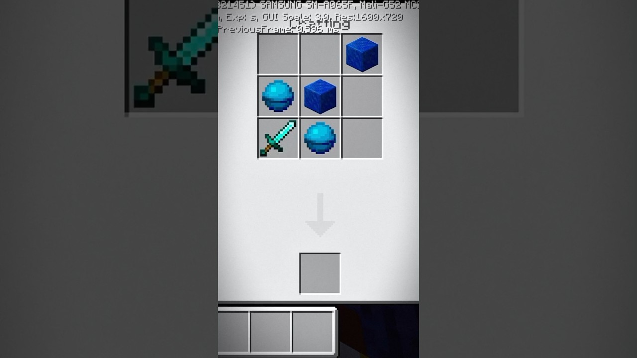 Minecraft me craft a blue sword #minecraft #mcpe #short