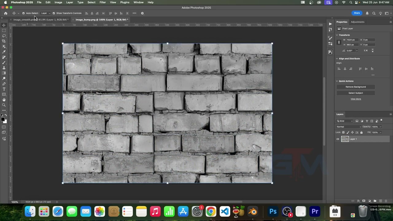 Create a Bump Map from a Texture